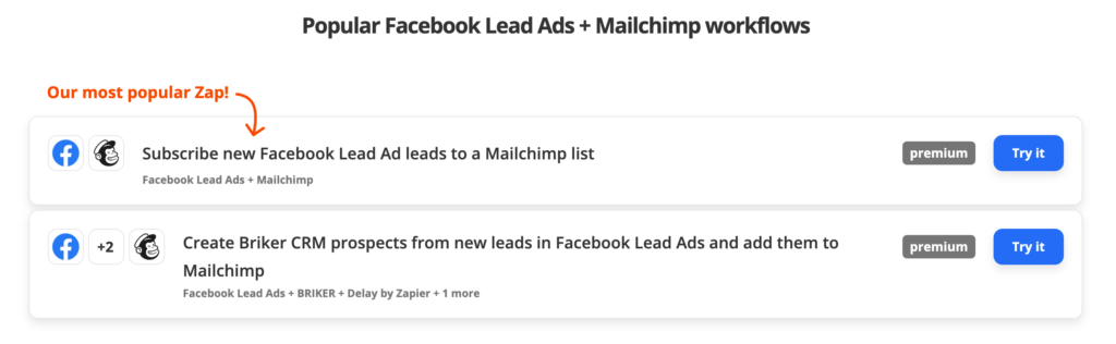 zapier for managing facebook leads