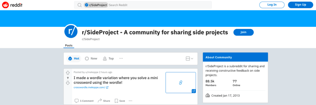 reddit-side-projects